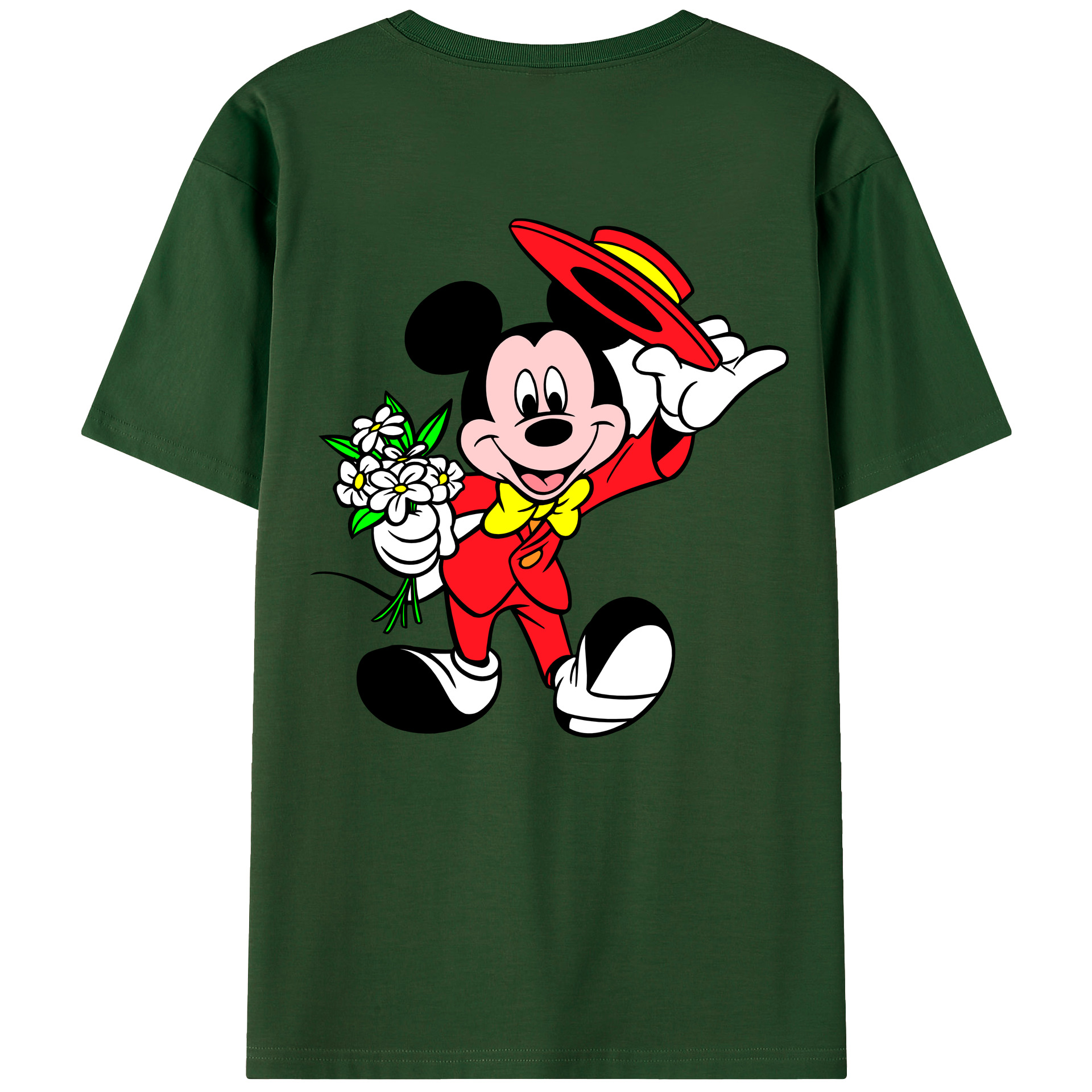 （画像用） ミッキーマウス Mickey Mouse 綿100％半袖Tシャツ（背面プリント）